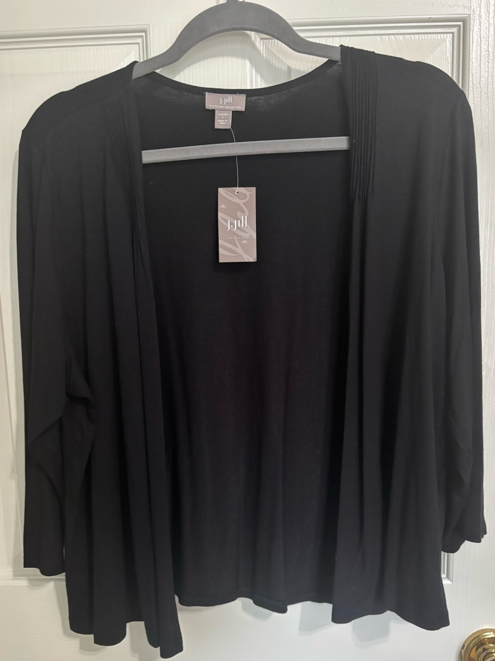 J. Jill Black Open Draped Women's Cardigan